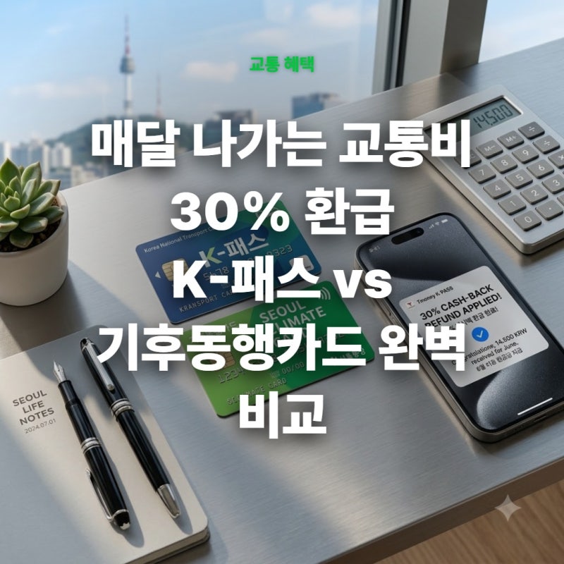 알뜰교통카드 K-패스 환급 조건과 더경기패스·기후동행카드 대중교통 할인 비교