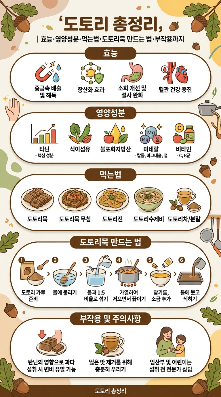 도토리 총정리｜효능·영양성분·먹는법·도토리묵 만드는 법·부작용까지