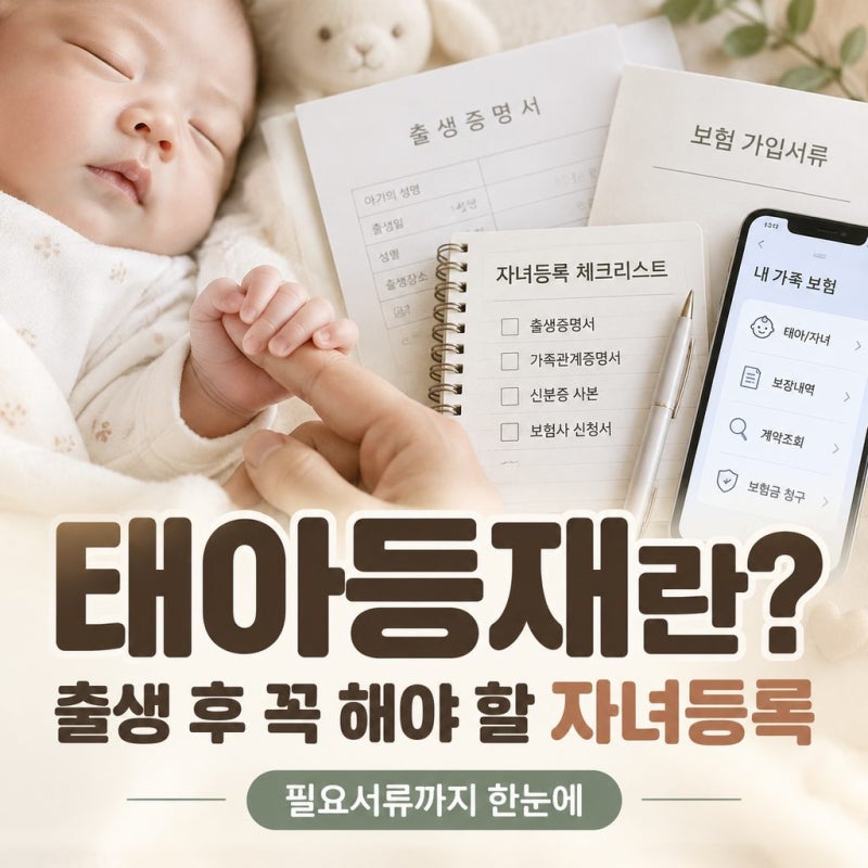 태아등재란? 출생 후 태아보험 자녀등록 방법과 필요서류