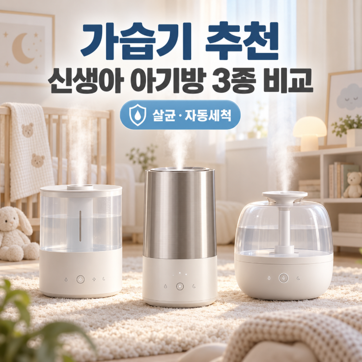 가습기 추천, 신생아 아기방 살균·자동세척 3종 비교