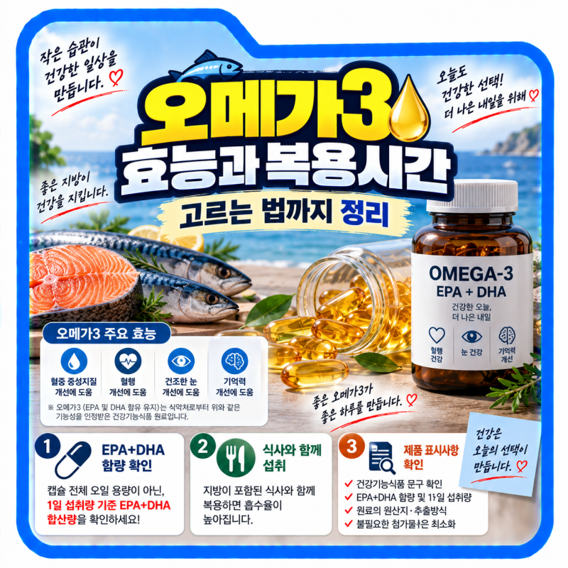 오메가3 효능과 복용시간, 고르는 법까지 정리