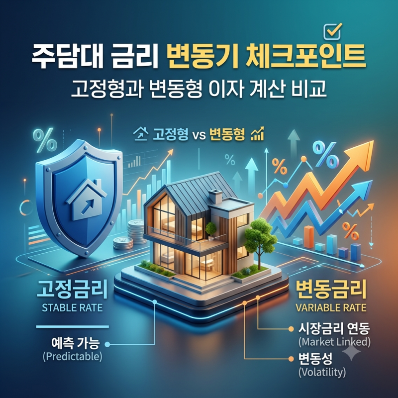 금리 인상기 주택담보대출 비교: 고정금리 vs 변동금리 유리한 선택 기준