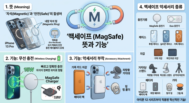 맥세이프 뜻 그리고 어떤기능이 있을까? (+무선충전부터 악세서리)