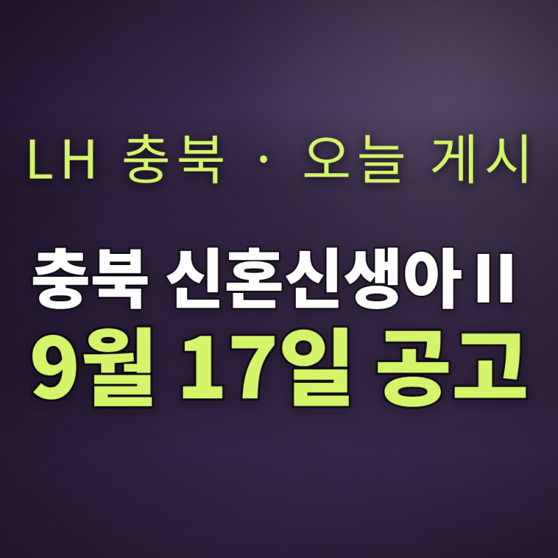 충북 신혼·신생아 매입임대주택Ⅱ 전세형 9월 17일 공고, 청주 4개구 신청조건