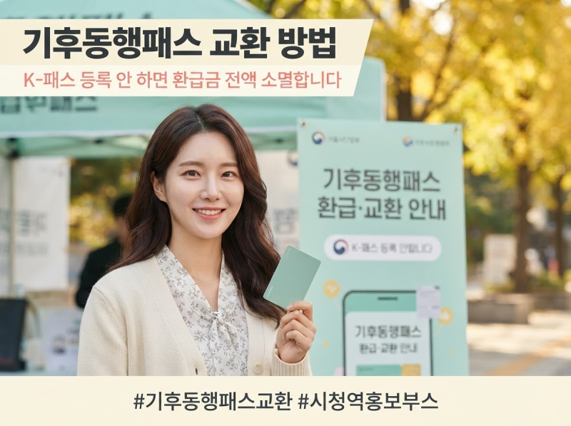 기후동행패스 교환 방법, K-패스 등록 안 하면 환급금 전액 소멸합니다