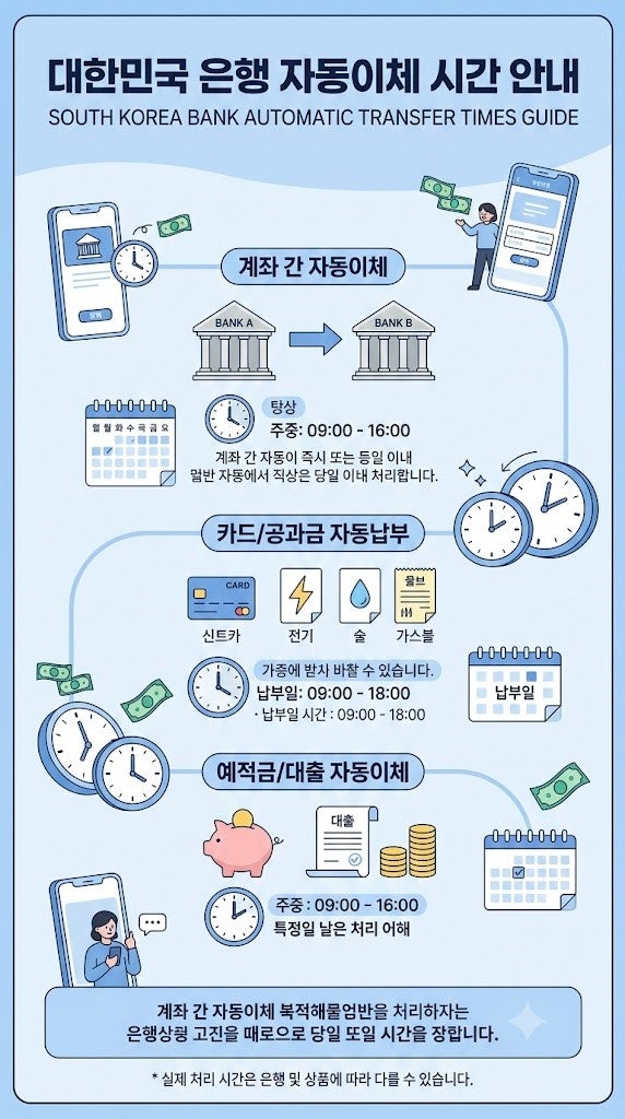 [은행별 자동이체 시간]