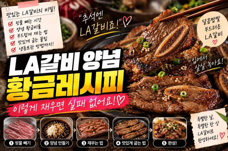 LA갈비 양념 황금레시피, 추석 LA갈비 맛있게 재는법! 부드럽게 굽는 꿀팁까지