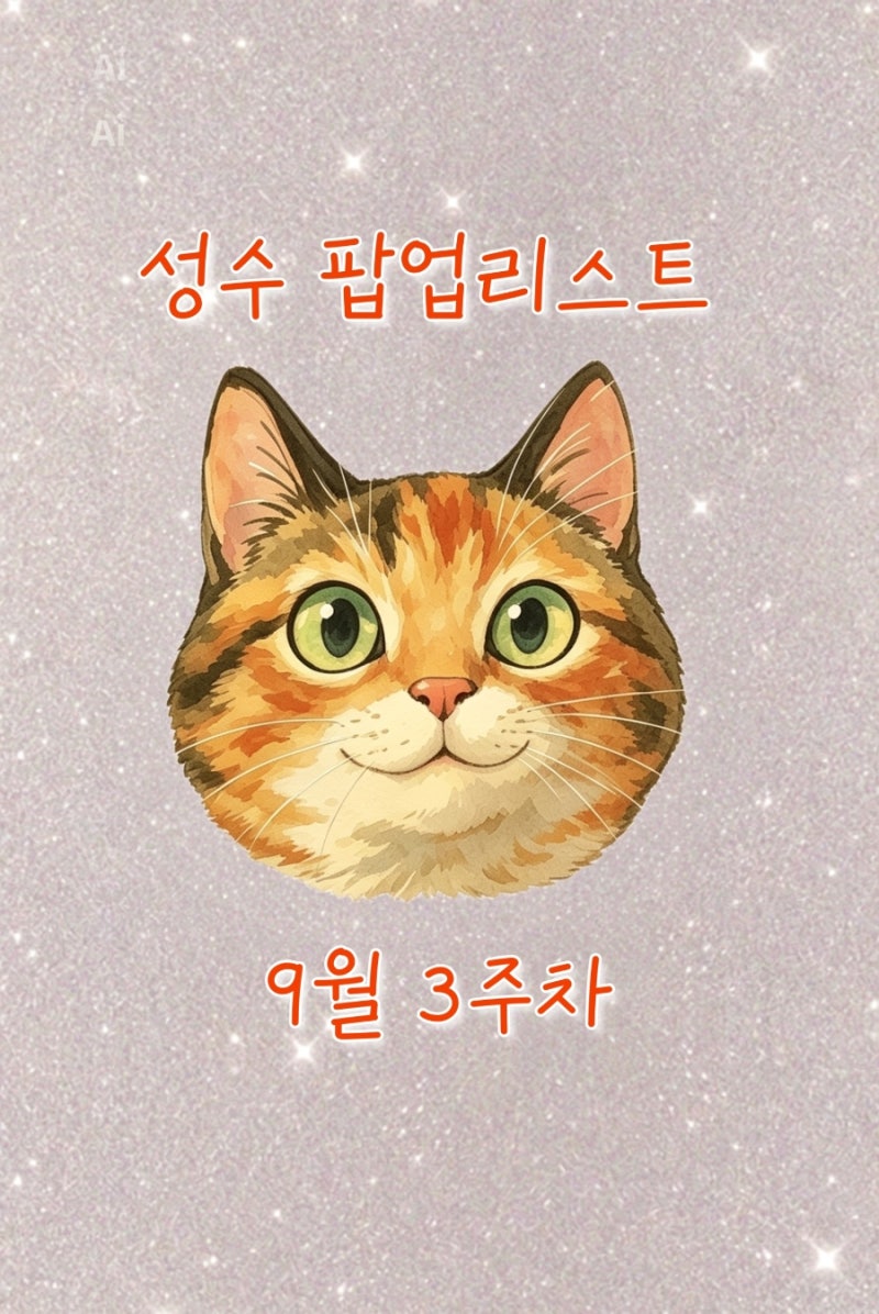 2026년 9월 3주차 성수 팝업리스트