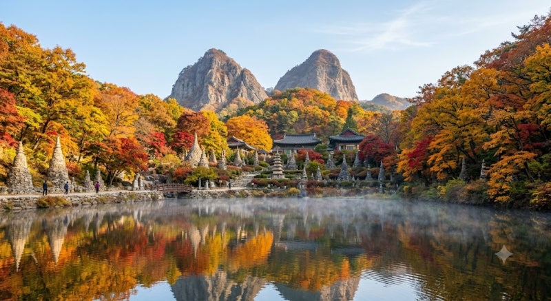 전북 진안 마이산 탑사 가을 산책 단풍 명소 1일 추천 일정 — 붉게 물든 돌탑 길 따라 떠나는....