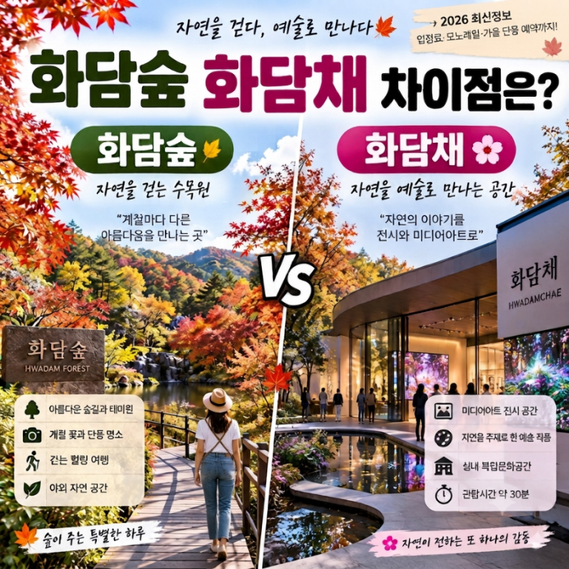화담숲 화담채 차이점은? 2026 입장료·모노레일·가을 단풍 예약 총정리