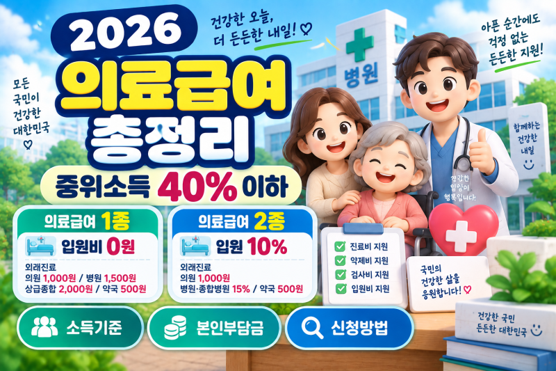 2026 의료급여 조건 총정리｜1종·2종 본인부담금과 소득기준 알아보기