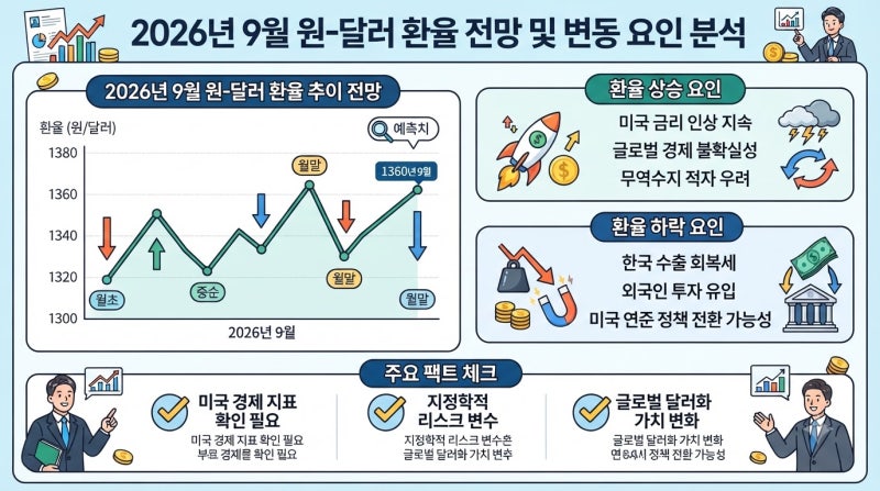 원달러 환율 전망 2026년 9월 변동 추이 및 팩트체크