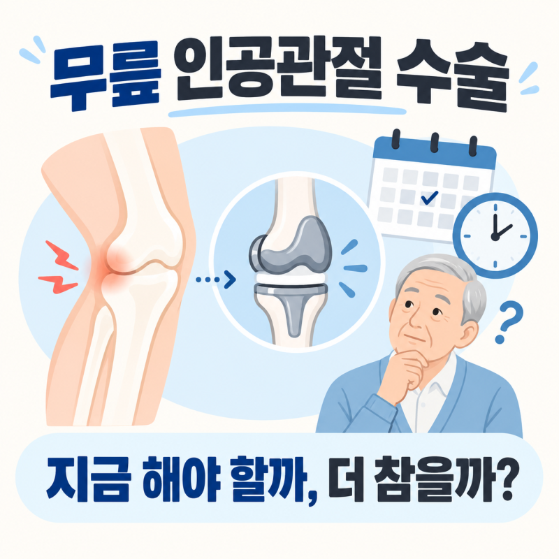 무릎 인공관절 수술 판단 기준 5단계, 말기 골관절염·수술 시기·전치환 vs 부분치환·재활