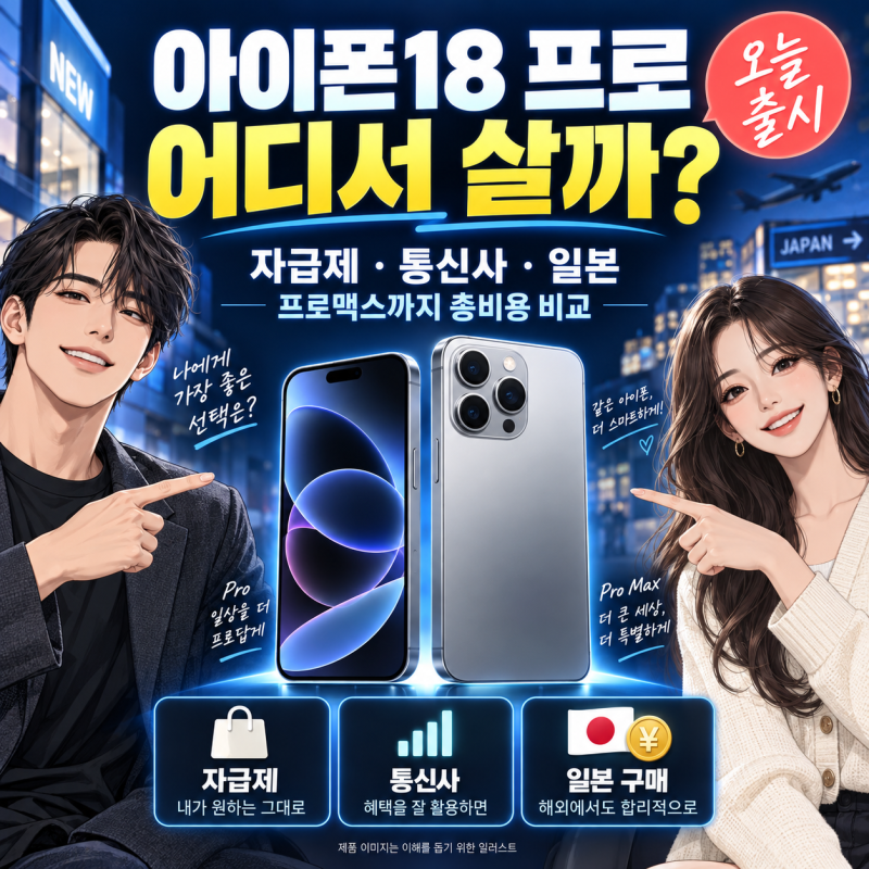 아이폰18 프로 오늘 출시, 어디서 살까?｜프로맥스 가격·자급제·통신사·일본 총비용 비교