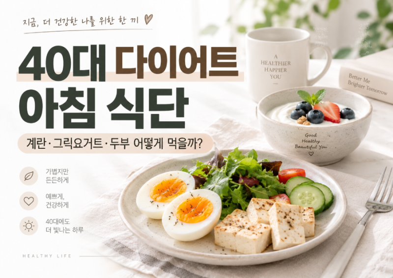 40대 여성 다이어트 아침 식단｜계란·그릭요거트·두부 어떻게 먹을까?