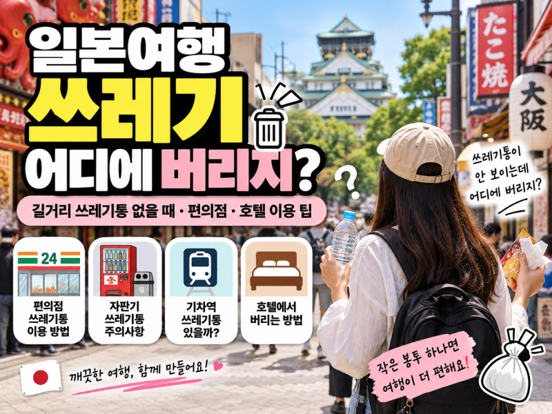 일본여행 쓰레기 어디에 버리지?｜길거리 쓰레기통 없을 때·편의점·호텔 이용 팁