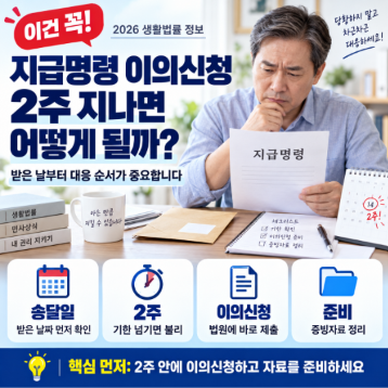 [이건 꼭] 지급명령 이의신청｜2주 지나면 어떻게 될까? 받은 날부터 대응 순서