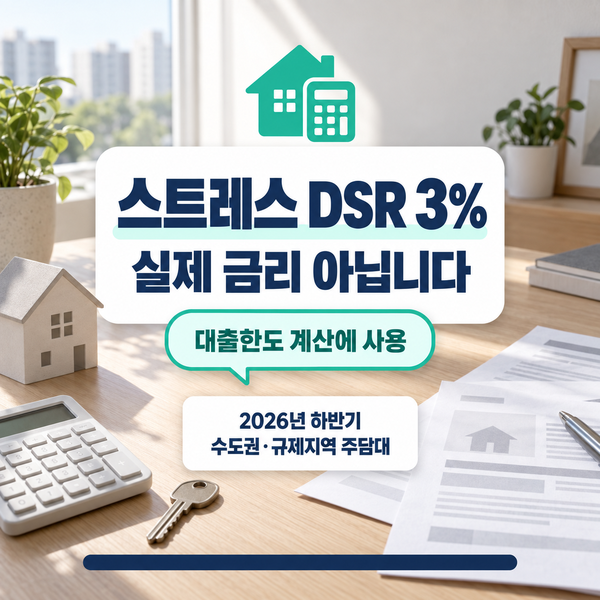 스트레스 DSR 3% 주담대 금리 4%가 7% 되는 건 아닙니다