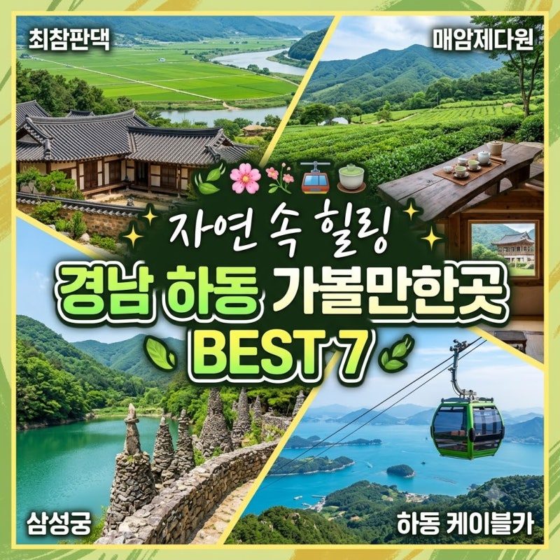 지리산과 섬진강이 빚어낸 힐링의 고장! 경남 하동 가볼 만한 곳 Best 7 ✨