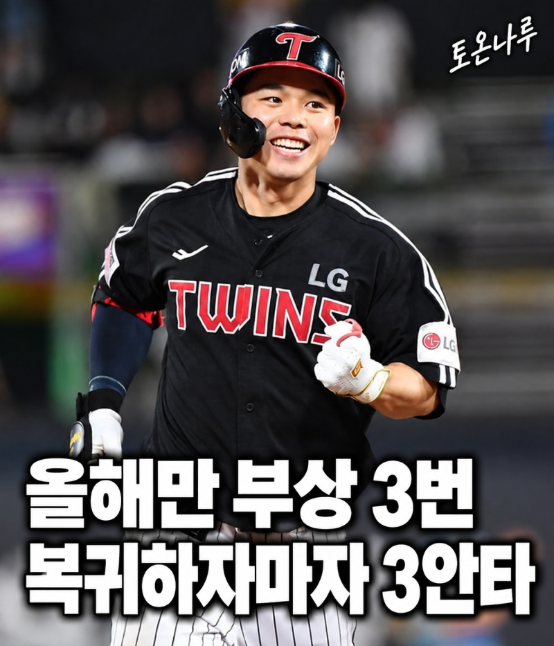 "올해만 세 번 다쳤는데 돌아오자마자 3안타라고?" LG 문성주, 두 달 만에 복귀하더니 방망이....