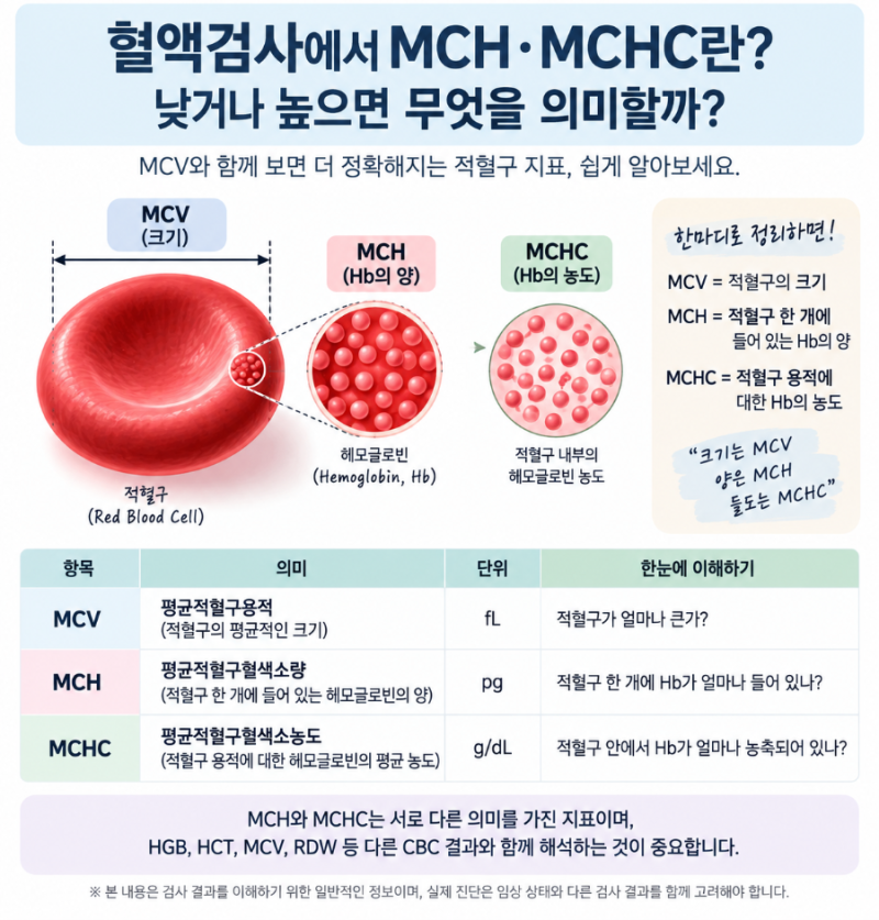 혈액검사 MCH·MCHC란? 정상수치와 낮거나 높을 때 의미