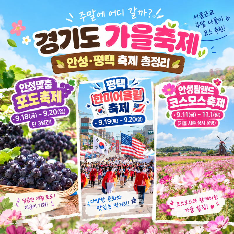 경기도 가을축제 서울근교 주말 나들이 코스 안성 평택 축제 총 정리