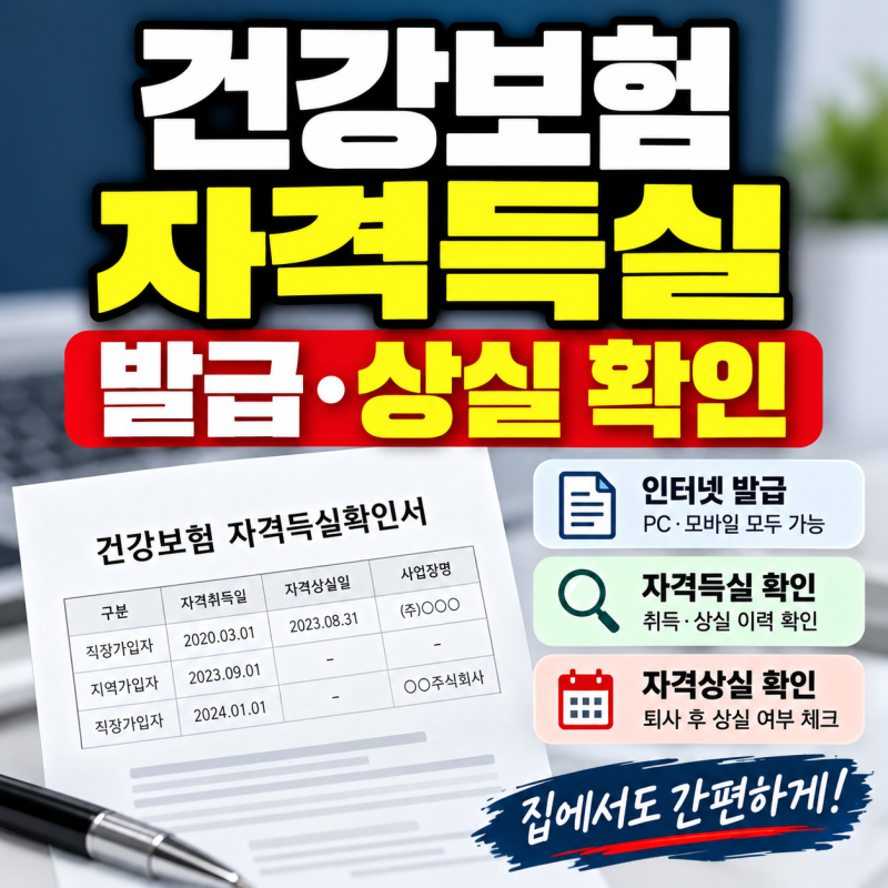 건강보험 자격득실확인서 발급방법, 자격상실 확인까지 총정리
