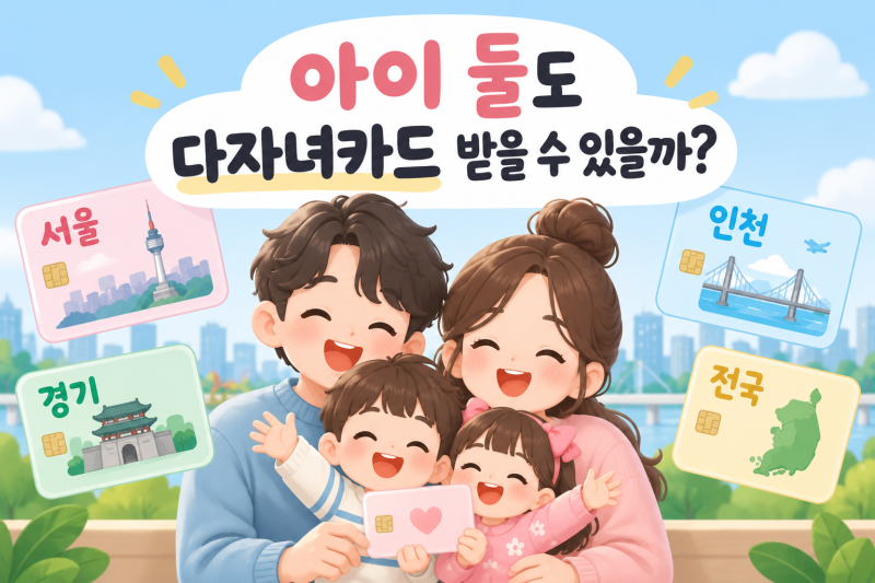 2026 다자녀카드 총정리｜2자녀도 가능? 서울 경기 인천 지역별 혜택