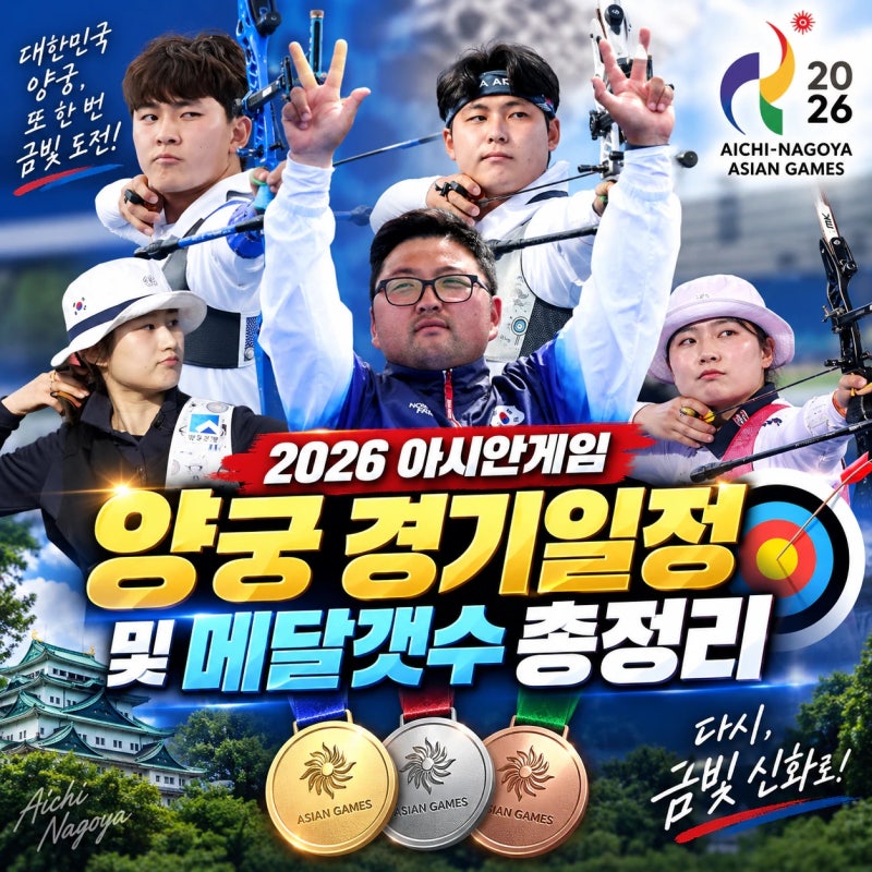 2026 아시안게임 양궁 경기일정 - 리커브와 컴파운드 경기방식은 어떻게? 국가대표 선수명단 ....