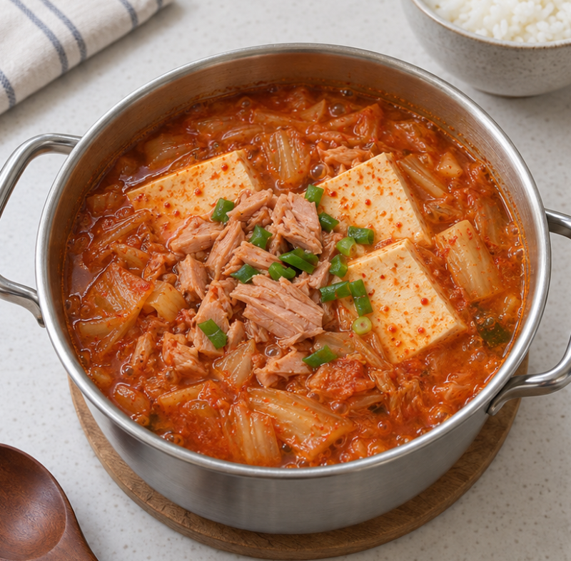 참치김치찌개 15분! 참치캔 하나로 얼큰하게 끓이는 법♥