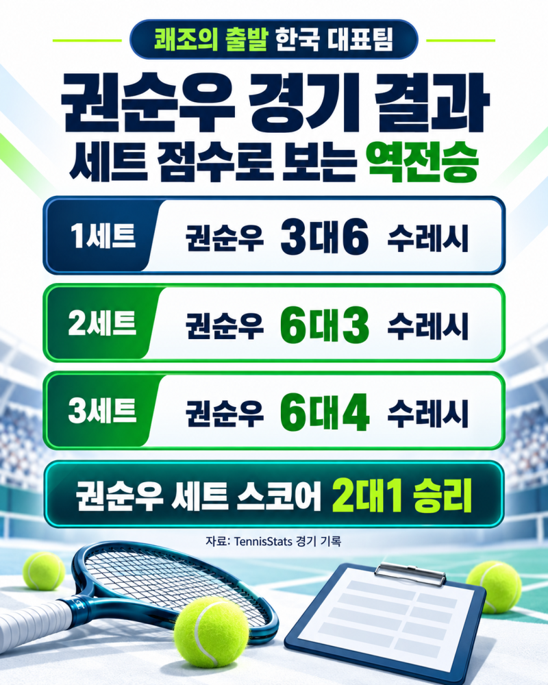 2026 데이비스컵 권순우 9월 18일 역전승, 수레시전 결과 정리