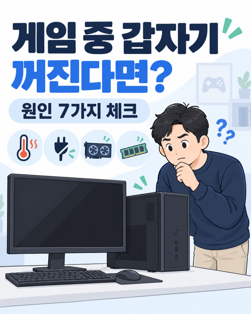 게임 컴퓨터 꺼짐 현상, 갑자기 전원이 나갈 때 확인할 원인 7가지
