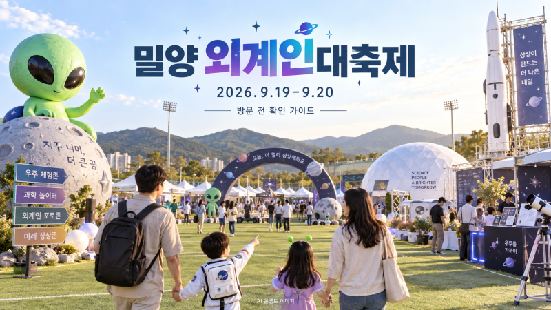 2026 밀양 외계인대축제 9월 19일 개막, 종합운동장 보조경기장 위치와 촬영 번호표부터 사전....