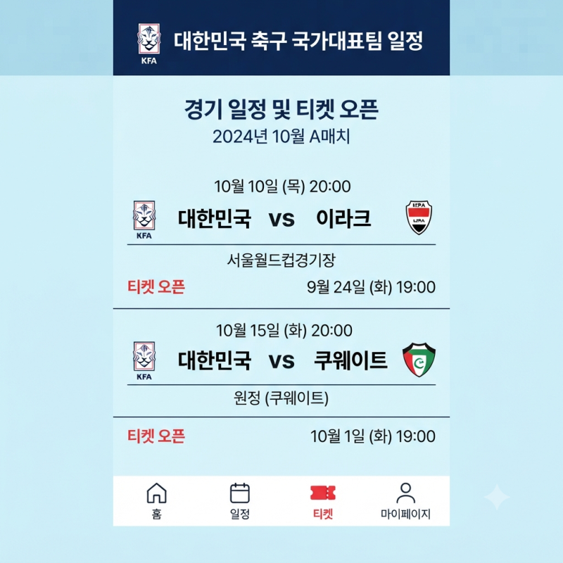 축구 국가대표 티켓 예매 성공하는 방법과 꿀팁 총정리