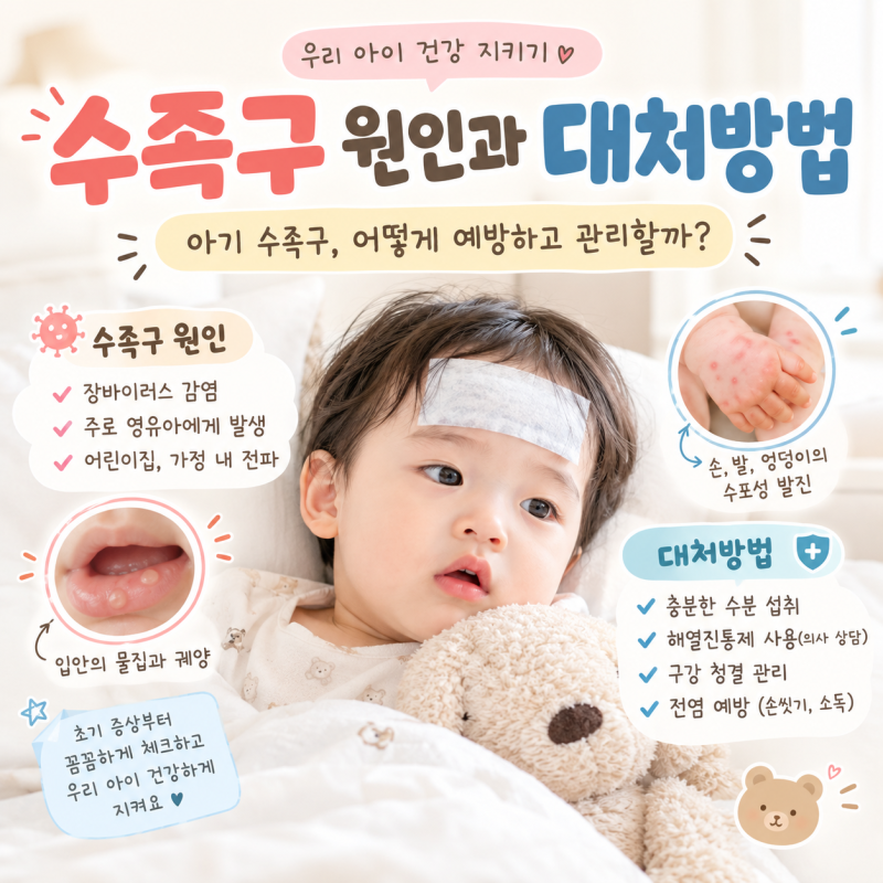 [육아정보] 수족구 원인과 대처방법 아기 수족구 증상부터 집에서 관리하는 법