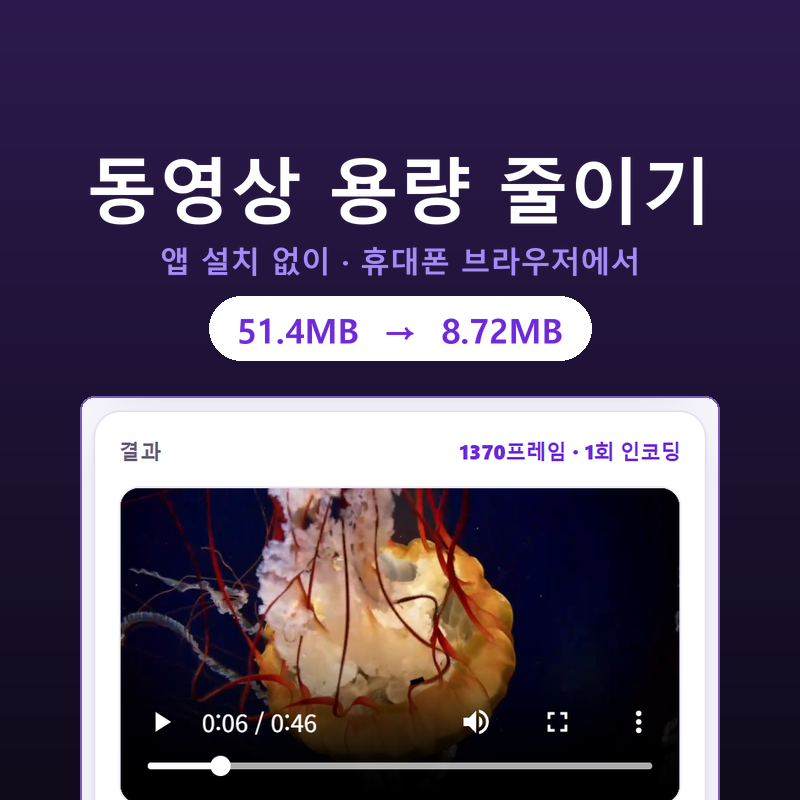 동영상 용량 줄이기, 앱 설치 없이 휴대폰에서 바로 (51MB → 8MB, 카톡·메일에 안 올라가는 동....