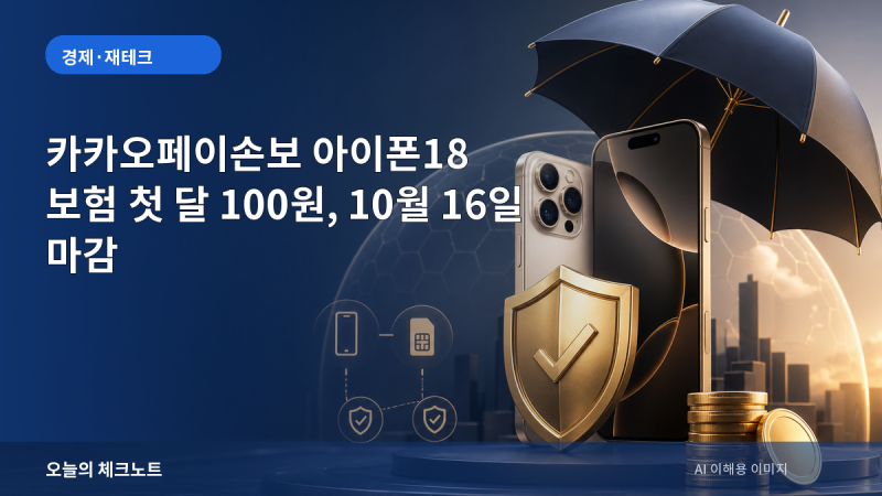 카카오페이손보 아이폰18 보험 첫 달 100원, 10월 16일 마감