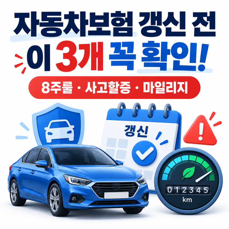 자동차보험료 갱신 전에 꼭 확인하세요 ★ 자동차보험 8주룰·할증·마일리지 할인특약 정리