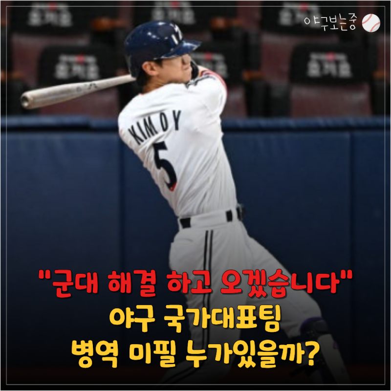 "김도영 금메달 따면 군대 안 가나?" 야구 국대 병역 미필 16명 누구?