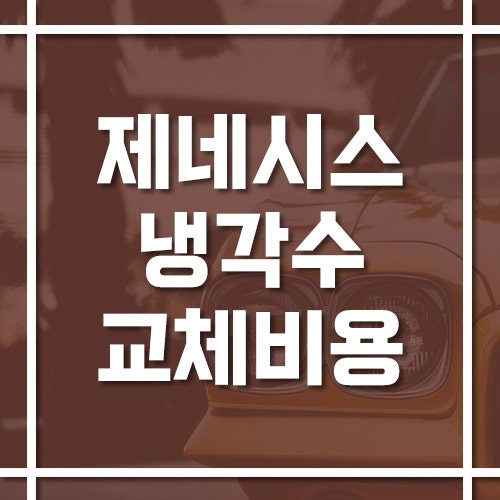 제네시스 냉각수 교체 비용 및 교체 주기