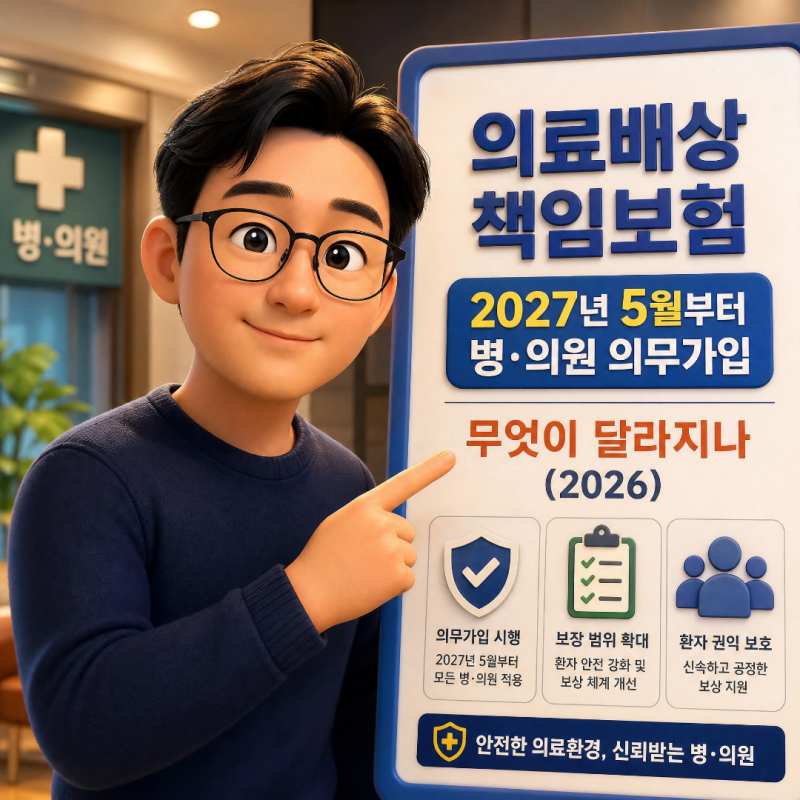 의료배상책임보험, 2027년 5월부터 병·의원 의무가입 무엇이 달라지나 (2026)