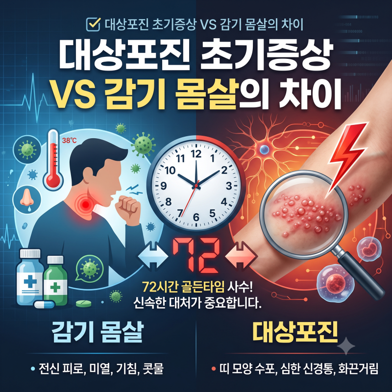 대상포진 초기증상과 감기 몸살의 차이점! 골든타임 72시간 내 대처법