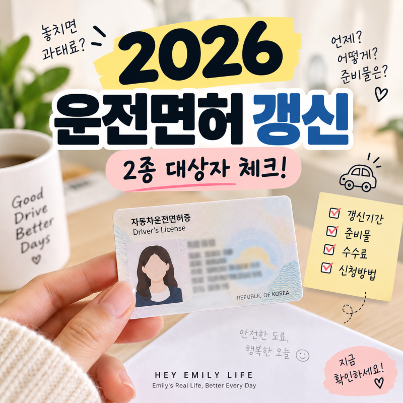 2026년 2종 운전면허 갱신 대상자, 안내문 받고 알아본 준비물·기간