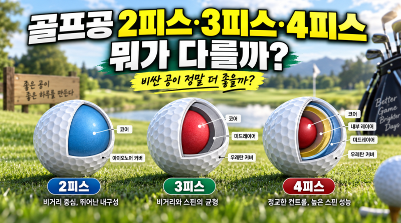 ⛳ 골프공 2피스·3피스·4피스 뭐가 다를까?｜초보부터 중급자까지 내게 맞는 골프공 선택법