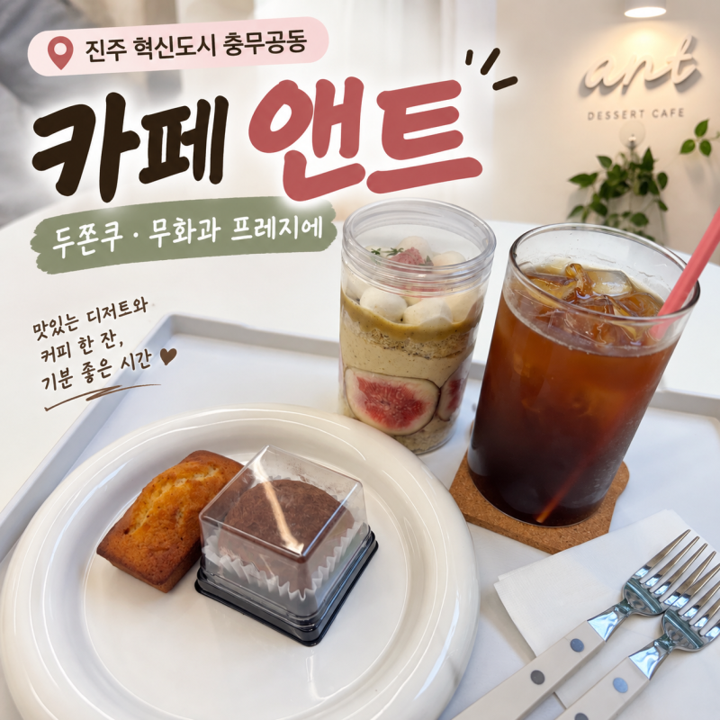 진주 혁신도시 충무공동 카페 앤트, 두쫀쿠부터 무화과 프레지에까지