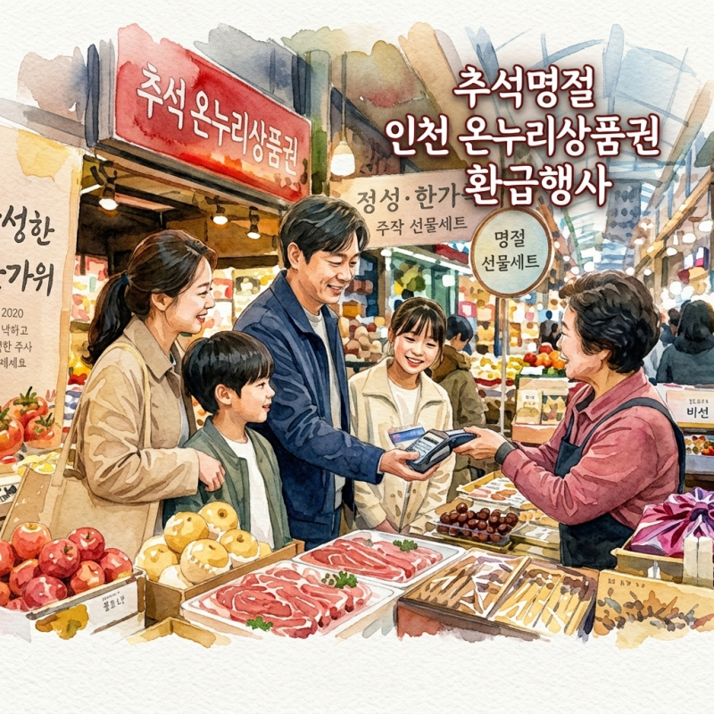 인천 온누리상품권 환급행사 추석명절 장보기 비용 절약 꿀팁
