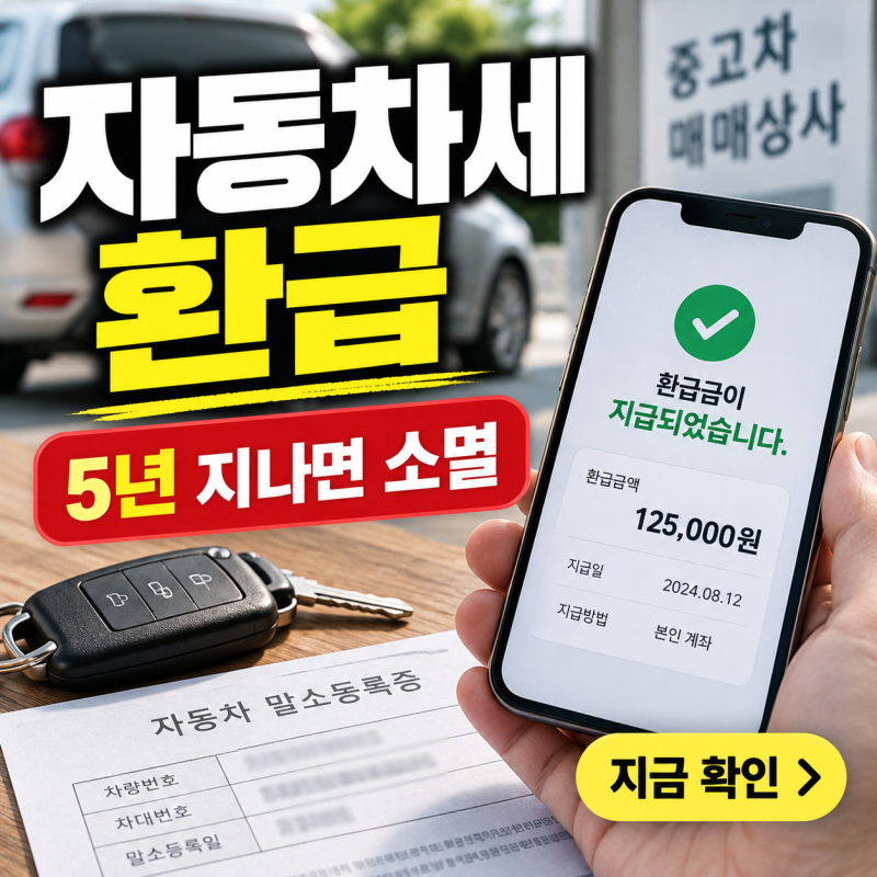 자동차세 환급 신청 방법(위택스 하는 방법), 5년 지나면 쌩돈만 날아갑니다.