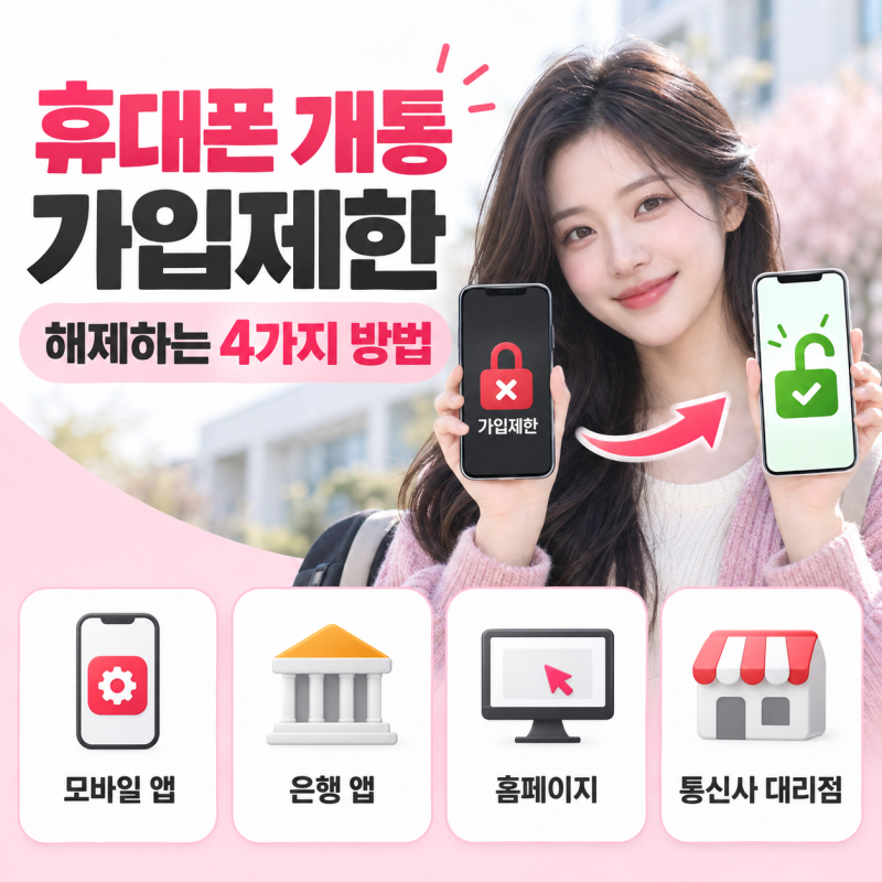 휴대폰 개통 가입제한이 떴어요! 해제하는 4가지 방법
