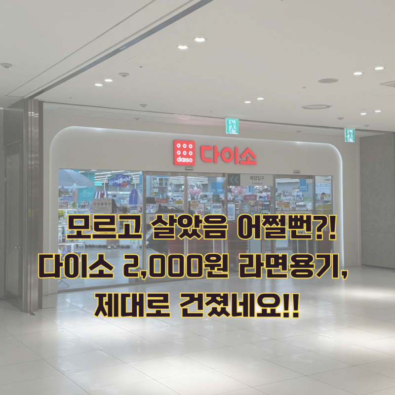 아는 사람만 챙긴다더니, 다이소 라면용기 디테일 장인이었네요