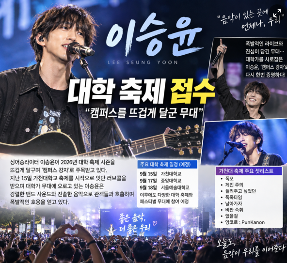 이승윤 대학 축제 접수 '러브콜 0순위'…캠퍼스가 주목한 이유